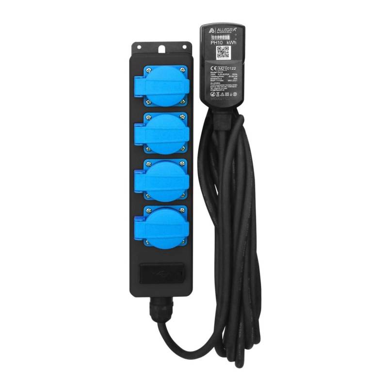 ALLEGRA 4 Fach Verteilersteckdosenleiste mit USB und MID Stromzähler PH10 ALLEGRA 4 Fach Verteilersteckdosenleiste mit USB und MID Stromzähler PH10 von ALLEGRA