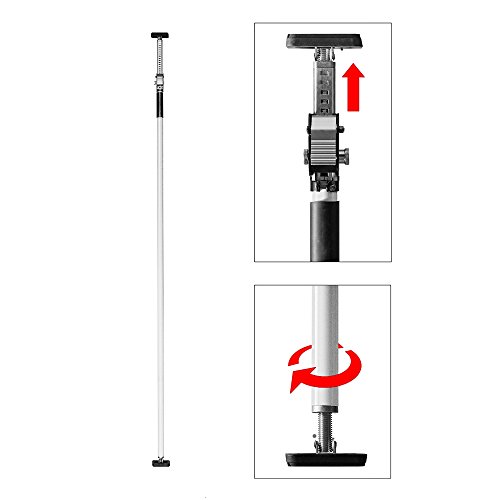ALLEGRA AB115 Deckenstütze Profi Einhandstütze bis 60kg Baustütze Höhe 65-115cm Teleskopstütze Montagestütze (Weiß) von ALLEGRA