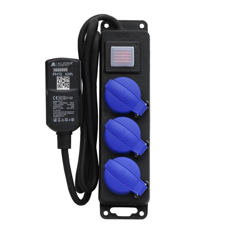 ALLEGRA MID Stromzähler PH10 mit 3 Fach Profi Verteilersteckdosenleiste ALLEGRA MID Stromzähler PH10 mit 3 Fach Profi Verteilersteckdosenleiste von ALLEGRA