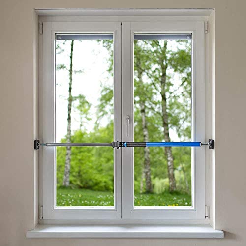 ALLEGRA Sicherungsstange für die Fenstersicherung und Türsicherung, Einbruchschutz für Fenster und Türen (0,65m - 1,15m, Blau mit Filzgleiter) von ALLEGRA
