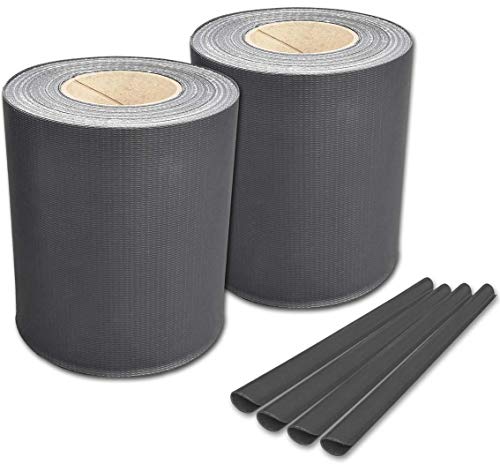 ALLEGRA Sichtschutz 100 Meter Garten Zaun mit 80 Clips Sichtschutzstreifen für Doppelstabmatten Zaun Gartenzaun Doppelstabmattenzaun Sichtschutzfolie Zaunfolie UV Beständig (Anthrazit Grau) von ALLEGRA