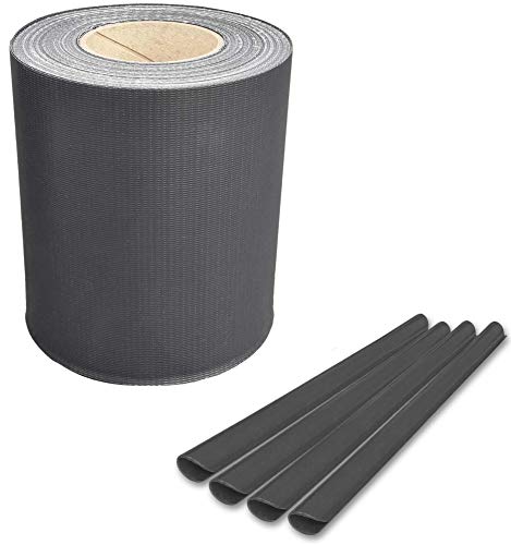 ALLEGRA Sichtschutz Garten 50 Meter mit 40 Clips Sichtschutzstreifen für Doppelstabmatten Zaun Gartenzaun Doppelstabmattenzaun Sichtschutzfolie Zaunfolie UV Beständig (Anthrazit Grau) von ALLEGRA