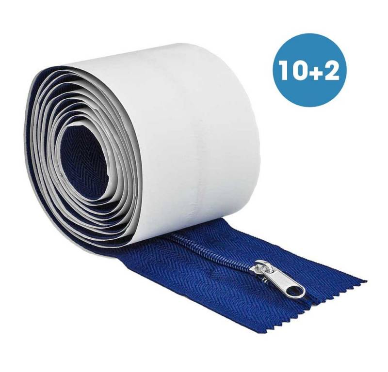 ALLEGRA Staubschutztür Reißverschluss selbstklebend (blau) 215 x 7,5 cm 10+2 Set von ALLEGRA