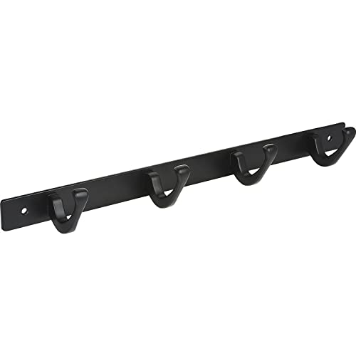 ALLES IM GRIFF Garderobenleiste mit 4 Kleiderhaken Aige, Breite 345mm - Wandhaken zum Schrauben - Garderobenhaken Wand, Stahl schwarz matt ALLES IM GRIFF Garderobenleiste mit 4 Kleiderhaken Aige, Breite 345mm - Wandhaken zum Schrauben - Garderobenhaken Wand, Stahl schwarz matt von ALLES IM GRIFF