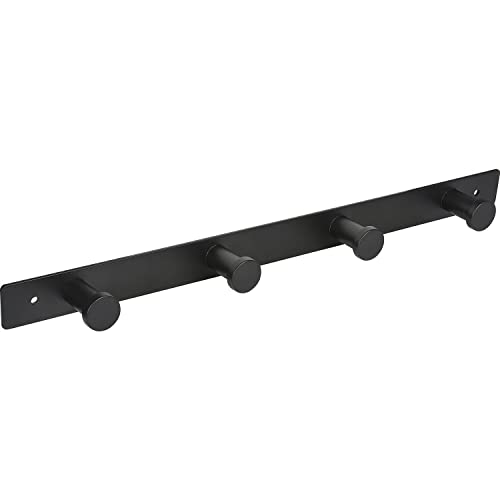 ALLES IM GRIFF Garderobenleiste mit 4 runden Kleiderhaken Aino, Breite 345mm - Wandhaken zum Schrauben - Garderobenhaken, Stahl schwarz matt ALLES IM GRIFF Garderobenleiste mit 4 runden Kleiderhaken Aino, Breite 345mm - Wandhaken zum Schrauben - Garderobenhaken, Stahl schwarz matt von ALLES IM GRIFF