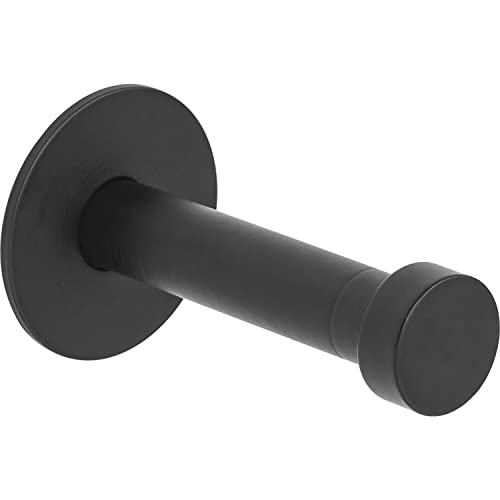 ALLES IM GRIFF Wandhaken Pirwa 1 - Kleiderhaken Wand einzeln - Garderobenhaken mit Grundplatte Tiefe 52mm, Stahl schwarz matt von ALLES IM GRIFF