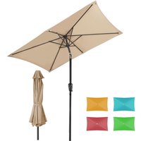 Sonnenschirm balkon Rechteckig 210x140 cm mit 6 Rippen, Schirm groß Gartenschirm Marktschirm, Terrasse, Tischschirm, Strandschirm, Khaki Schutz 50+ von ALLESIN