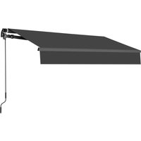 Gelenkarmmarkise Markise mit Handkurbel, 300x250cm, Anthrazit, Sonnenmarkise Terrassenmarkise Winkel einstellung(5-60°), Balkon Markisen mit von ALLESIN