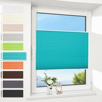 Plissee Klemmfix ohne Bohren, Faltrollo Plisseerollo mit Klemmträger, Jalousie Rollos für Fenster und Tür, Sichtschutz und Sonnenschutz, 50 x 130 cm, von ALLESIN