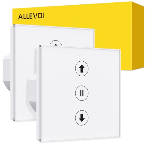 ALLEVOI Smart Rolladenschalter, Wlan Rolladen Zeitschaltuhr, Kompatibel mit Alexa/Google Home/Smart Life, Wifi Jalousien Rolladensteuerung Benötigt Nullleiter von ALLEVOI
