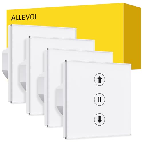 ALLEVOI Smart Rolladenschalter, Wlan Rolladen Zeitschaltuhr, Kompatibel mit Alexa/Google Home/Smart Life, Wifi Jalousien Rolladensteuerung Benötigt Nullleiter von ALLEVOI