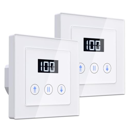 Allevoi Rolladenschalter Smart, Jalousieschalter Rolladen Zeitschaltuhr Kompatibel mit Alexa/Google Home, Prozentuale Steuerung, Mit steuerbarer LEDs Benötigt Nullleiter von ALLEVOI