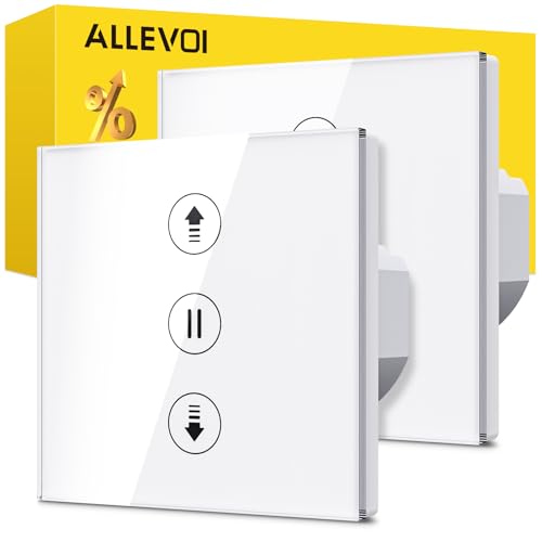 Allevoi Wlan Rolladenschalter mit Prozentfunktion, Smart Rolladen Zeitschaltuhr Sprachsteuerung, Kompatibel mit Alexa/Google Home/Smart Life, Jalousien Rolladensteuerung Benötigt Nullleiter von ALLEVOI