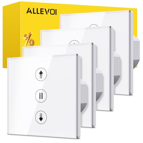 Allevoi Wlan Rolladenschalter mit Prozentfunktion, Smart Rolladen Zeitschaltuhr Sprachsteuerung, Kompatibel mit Alexa/Google Home/Smart Life, Jalousien Rolladensteuerung Benötigt Nullleiter von ALLEVOI