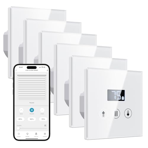 Smart Rolladenschalter mit Prozentfunktion, Jalousie Schalter mit LCD-Bildschirm, Neutralleiter erforderlich, Kompatibel mit Alexa/Google Assistant Smart Rolladenschalter mit Prozentfunktion, Jalousie Schalter mit LCD-Bildschirm, Neutralleiter erforderlich, Kompatibel mit Alexa/Google Assistant von ALLEVOI