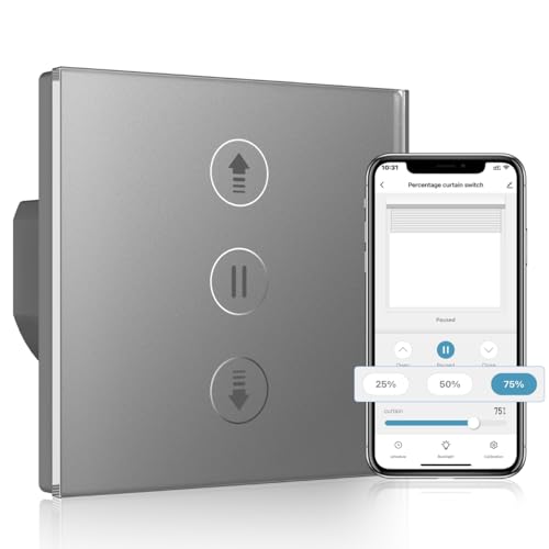 Wlan Rolladenschalter mit Prozentfunktion, Smart Rolladen Zeitschaltuhr Sprachsteuerung, Kompatibel mit Alexa/Google Home/Smart Life, Jalousien Rolladensteuerung Benötigt Nullleiter Wlan Rolladenschalter mit Prozentfunktion, Smart Rolladen Zeitschaltuhr Sprachsteuerung, Kompatibel mit Alexa/Google Home/Smart Life, Jalousien Rolladensteuerung Benötigt Nullleiter von ALLEVOI