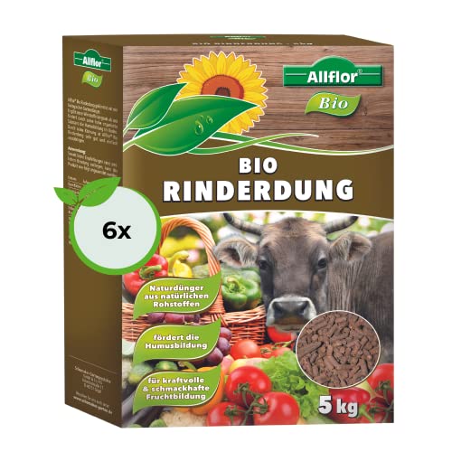 Allflor Rinderdung gekörnt - 6 x 5 Kg - Rinderdungpellets in der Faltschachtel - Wirtschaftsdünger von Rindern - Biologischer Gartendünger - Rindermist - Fördert die Humusbildung Allflor Rinderdung gekörnt - 6 x 5 Kg - Rinderdungpellets in der Faltschachtel - Wirtschaftsdünger von Rindern - Biologischer Gartendünger - Rindermist - Fördert die Humusbildung von ALLFLOR