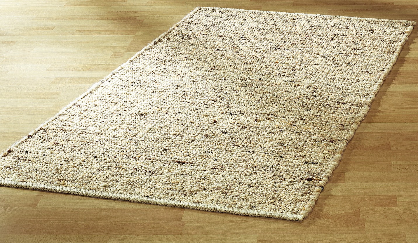 Handgewebte Teppiche aus Neuseeland-Schurwolle, Größe 315 (2 Brücken 60x120 cm + 1 Galerie 70x200 cm), Creme von ALLGÄUER HANDWEBEREI