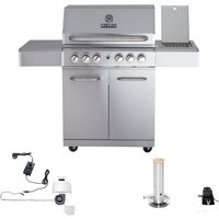 Allgrill allrounder Modular l Gasgrill 4 Brenner/Seitenkocher/Backburner Grill mit Ablage/AIR-System/Smokesystem von ALL GRILL