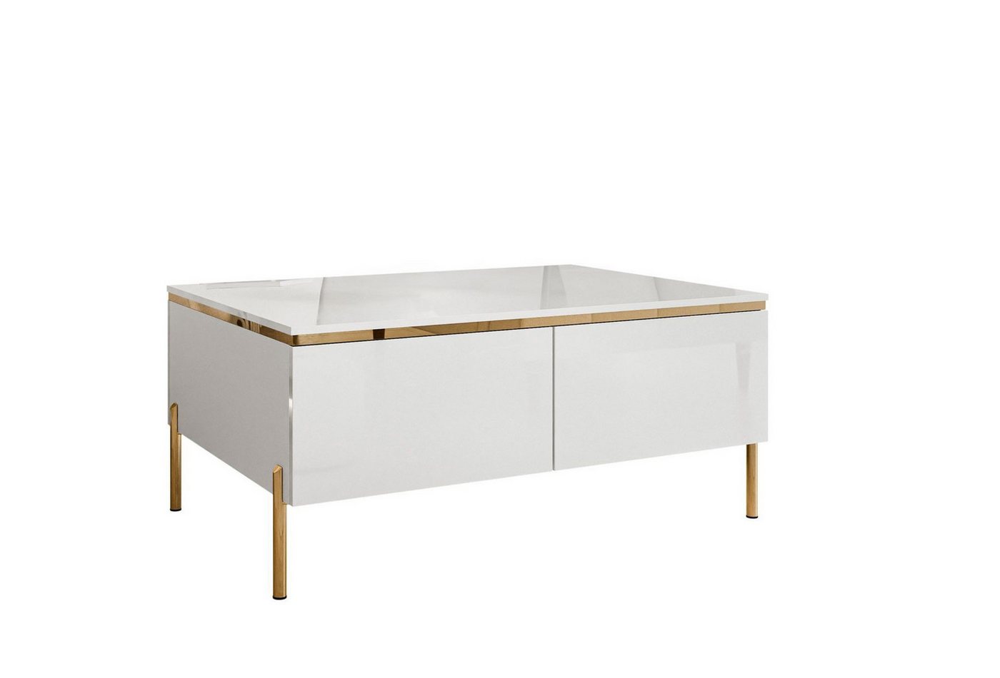 ALLHOUSE24 Couchtisch PEONY weiß Hochglanz Goldchrom Beine mit Stauraum Sofatisch BERLIN ALLHOUSE24 Couchtisch PEONY weiß Hochglanz Goldchrom Beine mit Stauraum Sofatisch BERLIN von ALLHOUSE24