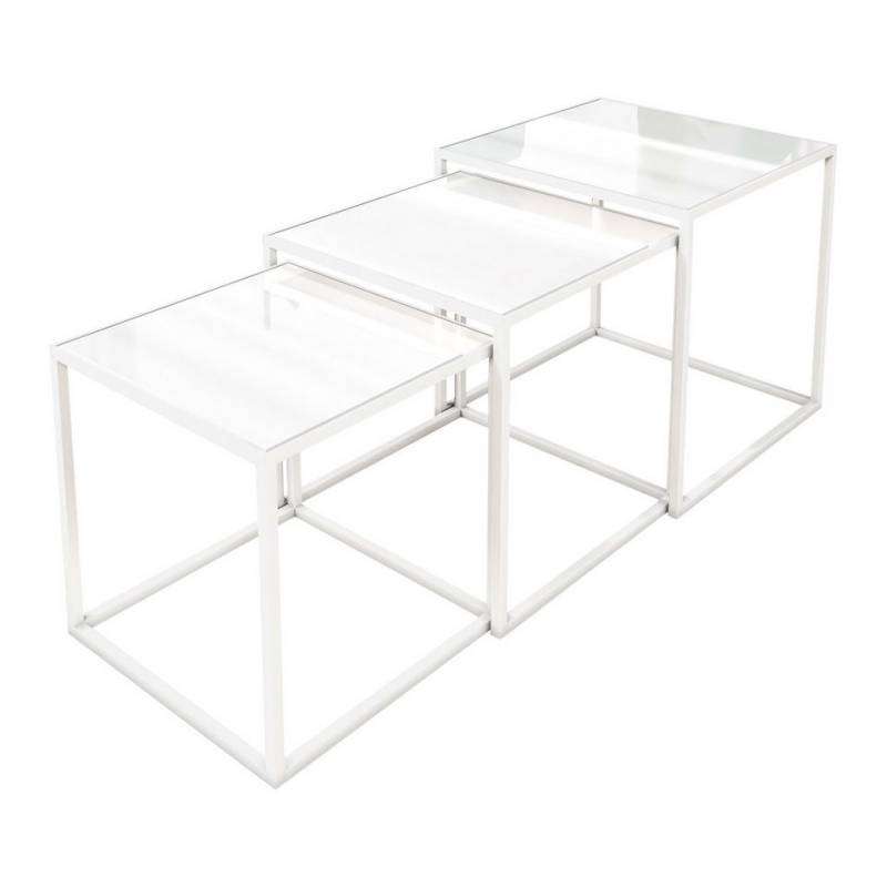 ALLHOUSE24 Couchtisch TULUM Beistelltisch 3er-Set Couchtische 3 in 1 Glasplatte weiß BERLIN ALLHOUSE24 Couchtisch TULUM Beistelltisch 3er-Set Couchtische 3 in 1 Glasplatte weiß BERLIN von ALLHOUSE24