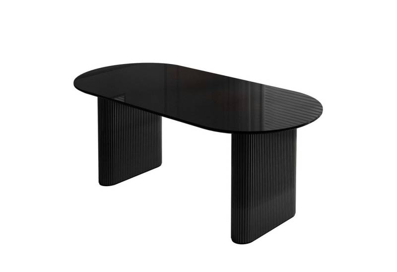 ALLHOUSE24 Esstisch IVO ovale Tischplatte 180 x 90 Hochglanz mit geriffelten Tischbeinen (1 Tisch), 180 x 90 x 75 cm von ALLHOUSE24