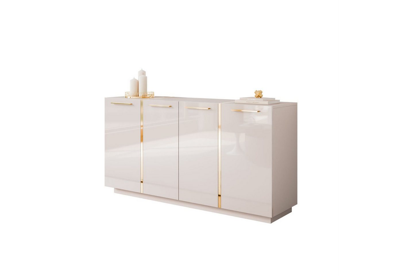 ALLHOUSE24 Kommode DIAMANT GOLD Hochglanz 158 cm Sideboard weiß, schwarz oder kaschmir, Breite 158 cm ALLHOUSE24 Kommode DIAMANT GOLD Hochglanz 158 cm Sideboard weiß, schwarz oder kaschmir, Breite 158 cm von ALLHOUSE24