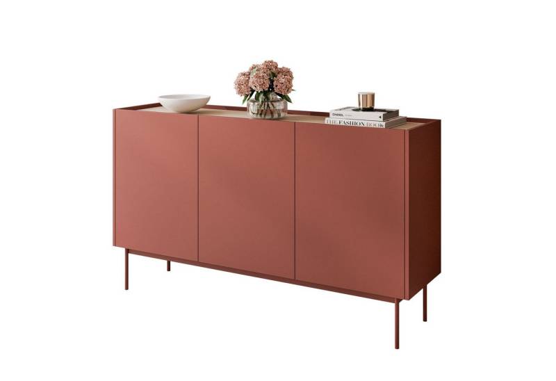 ALLHOUSE24 Kommode Dreitürige Kommode LINEA 144 cm Breite Eiche Linea Sideboard, Breite 144 cm von ALLHOUSE24