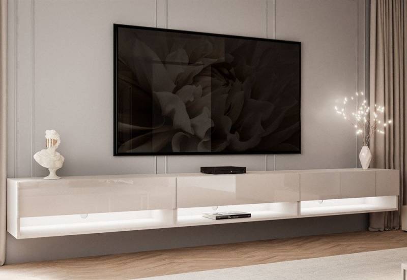 ALLHOUSE24 TV-Schrank ALISSE 270 cm Hängender Unterschrank in verschiedenen Farben + LED von ALLHOUSE24