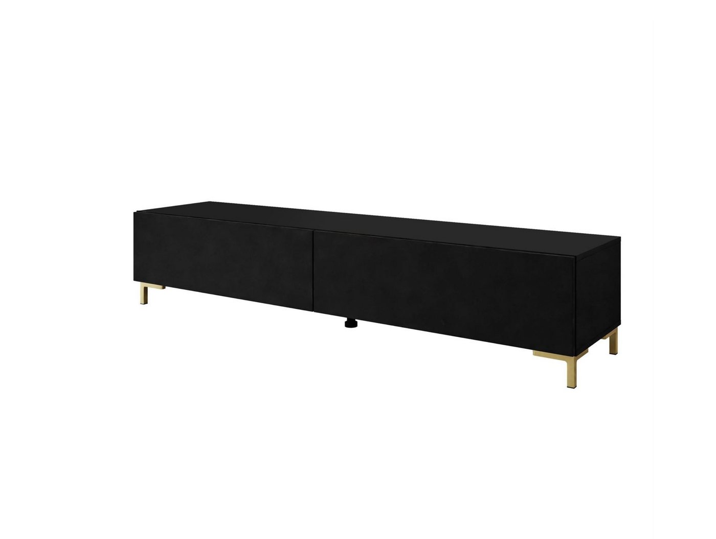 ALLHOUSE24 Lowboard MATT SCHWARZ 175 mit Füße schwarz / gold matt TV Schrank BERLIN, 175 cm Breite ALLHOUSE24 Lowboard MATT SCHWARZ 175 mit Füße schwarz / gold matt TV Schrank BERLIN, 175 cm Breite von ALLHOUSE24