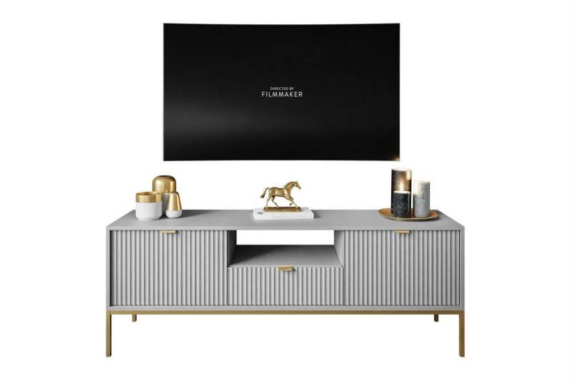 ALLHOUSE24 Lowboard SINTINO GOLD 154 cm Breite Unterschrank geriffelte Fronten BERLIN von ALLHOUSE24