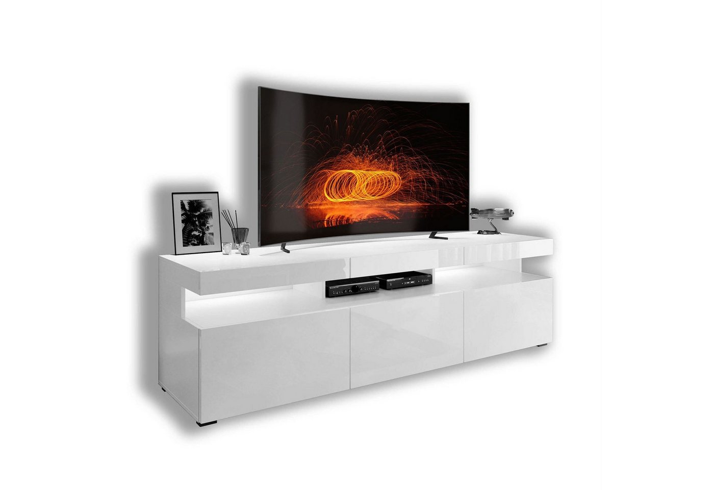 ALLHOUSE24 TV-Schrank MILANO 180 cm LED Beleuchtung Unterschrank Griffe oder Push to Open Breite 180 cm ALLHOUSE24 TV-Schrank MILANO 180 cm LED Beleuchtung Unterschrank Griffe oder Push to Open Breite 180 cm von ALLHOUSE24