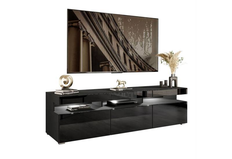 ALLHOUSE24 TV-Schrank MILANO 180 cm LED Beleuchtung Unterschrank Griffe oder Push to Open Breite 180 cm von ALLHOUSE24
