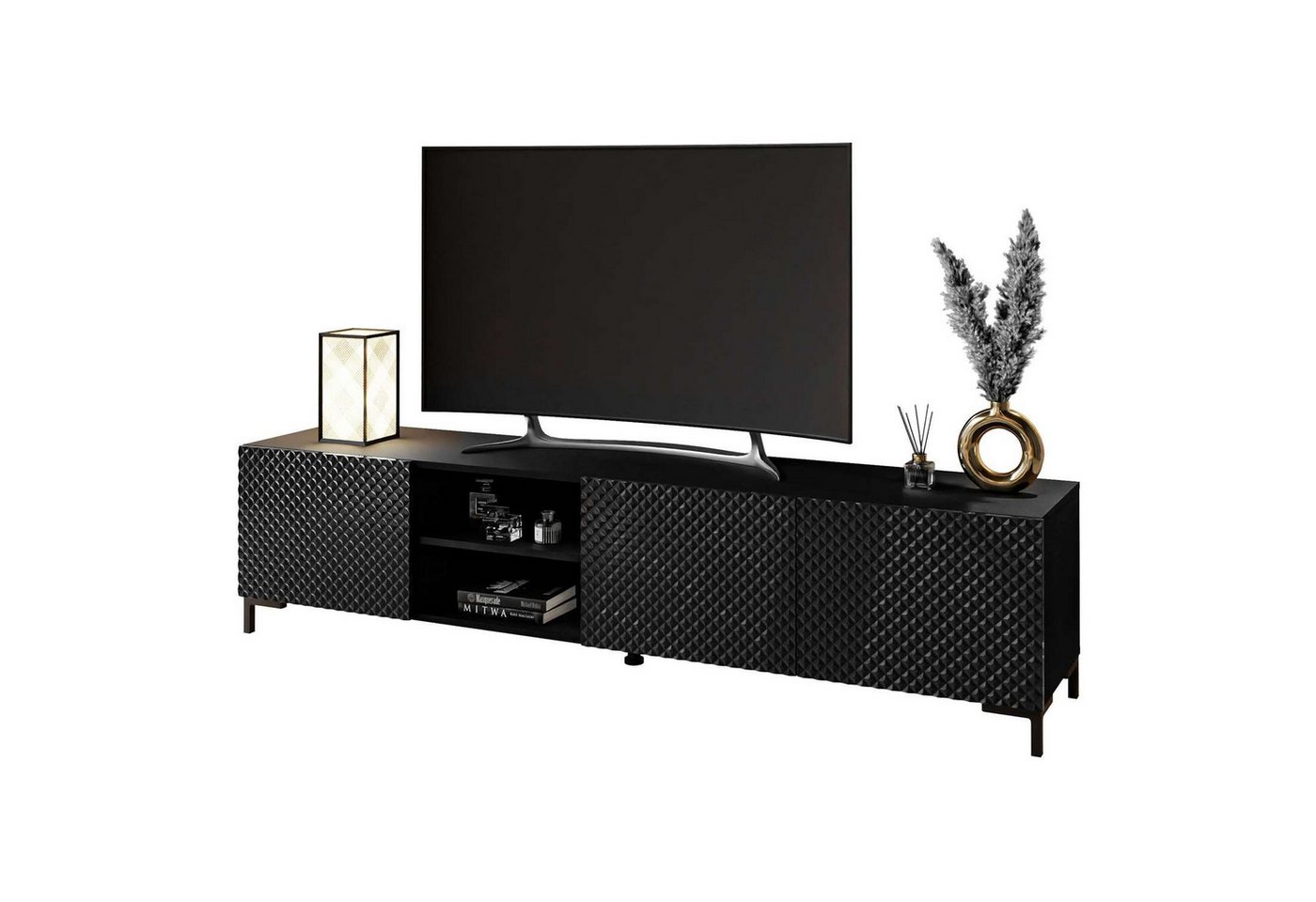 ALLHOUSE24 TV-Schrank PALERMO 195 cm gefräste Front Unterschrank Lowboard Glanz BERLIN Breite 195 cm ALLHOUSE24 TV-Schrank PALERMO 195 cm gefräste Front Unterschrank Lowboard Glanz BERLIN Breite 195 cm von ALLHOUSE24
