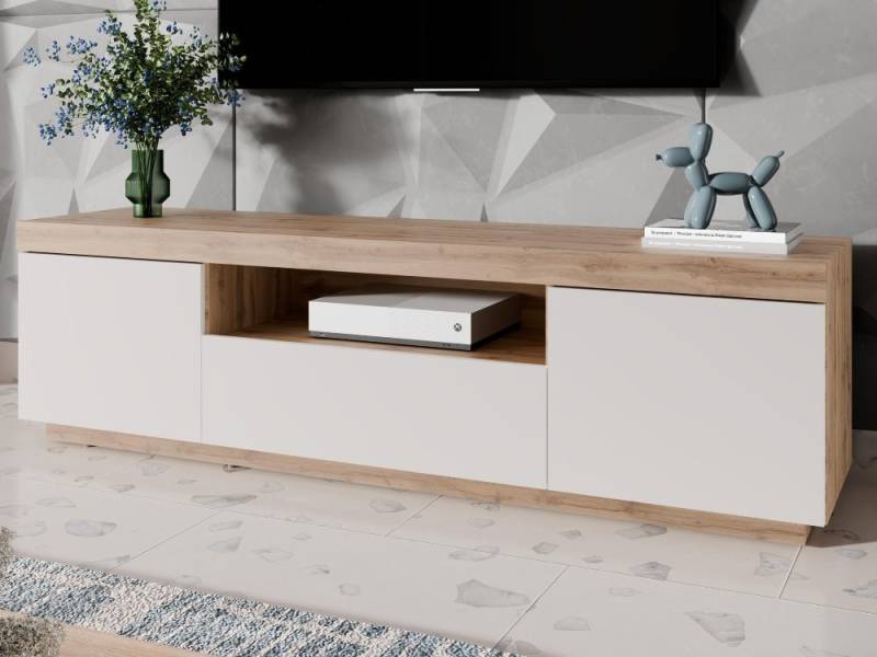 ALLHOUSE24 TV-Schrank WIXI - Wotan Eiche weiße oder schwarze Front TV-Board Unterschrank Breite 170 cm von ALLHOUSE24