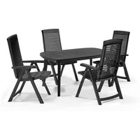 ALLIBERT Diningset »Milano«, 5-teilig, anthrazit, ohne Polster - grau ALLIBERT Diningset »Milano«, 5-teilig, anthrazit, ohne Polster - grau von ALLIBERT