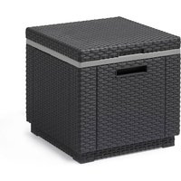 Ice Cube Beistelltisch graphit 40 Liter - 42 x 42 cm - Kühlbox Tisch mit abnehmbarem Deckel - Allibert von ALLIBERT