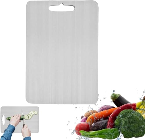 Titan Schneidebrett, 2024 Titanium Cutting Board, Doppelseitiges Schneidebrett in Lebensmittelqualität, Schneidebrett für Fleisch, Obst, Gemüse von ALLILUYAA