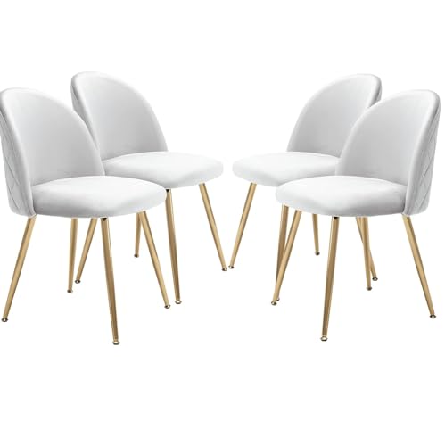 ALLINLIFE 4er Set Stühle Esszimmer Küchenstühle Polsterstuhl Beige Esszimmerstühle Moderne Wohnzimmer Stuhl mit Goldene Beine Dining Chairs (4, Beige) von ALLINLIFE