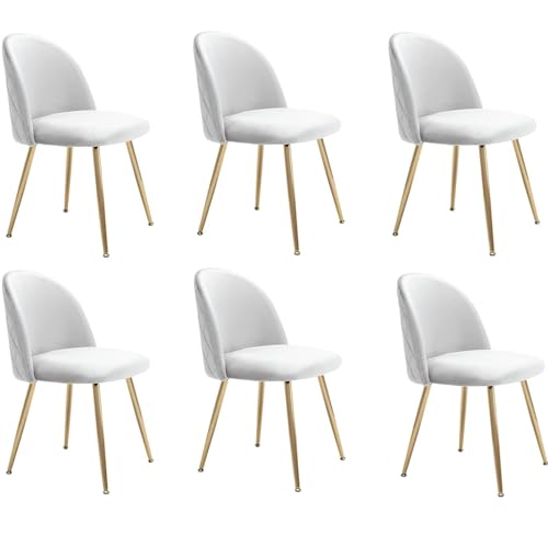 ALLINLIFE 6er Set Stühle Esszimmer Küchenstühle Polsterstuhl Beige Esszimmerstühle Moderne Wohnzimmer Stuhl mit Goldene Beine Dining Chairs (6, Beige) von ALLINLIFE