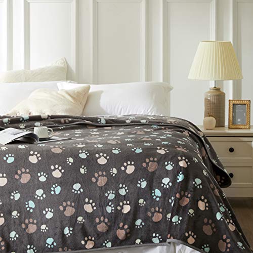 Allisandro® Super Softe Warme und Weiche Decke für Haustier Hundedecke Katzendecke Fleece-Decke/Tier Schlafdeck Überwurf für Hundebett Sofa und Couch- Gr. 160x100cm , Grey von ALLISANDRO