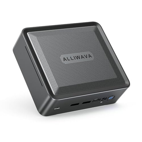 ALLIWAVA Mini PC AMD Ryzen 5 5600H 6 Cores 32GB DDR4 1TB PCIe SSD Mini Desktop Computers, AMD Radeon Graphics 1800MHz, Dual HDMI and USB-C 4K Output, WiFi6E/BT5.2 von ALLIWAVA