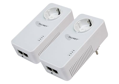 ALLNET INTD Powerline 1200Mbit 2er Bundle Bridge RJ45 HomePlugV2 SmartLink Passtrough ALL1681205v2 von AllNet