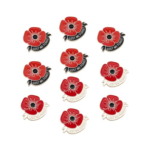 ALLOMN Mohnblumen Brosche, 10 Stück, Rote Anstecknadel für Helden, Veteranen, Gedenktag und Veteranentag ALLOMN Mohnblumen Brosche, 10 Stück, Rote Anstecknadel für Helden, Veteranen, Gedenktag und Veteranentag von ALLOMN