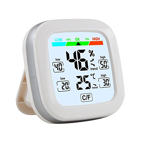 ALLOMN Hygrometer Thermometer Innen, Mini LCD Digitales Thermo-Hygrometer Temperatur Temperatur Luftfeuchtigkeit Messgerät mit Magnet für Innenraum Babyraum Wohnzimmer Bür von ALLOMN