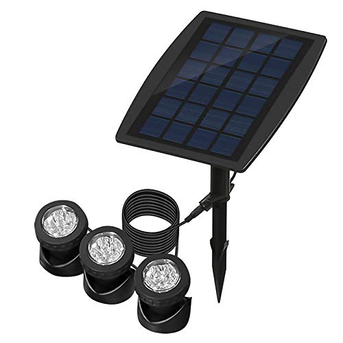 ALLOMN LED Solarstrahler, Solar Teichbeleuchtung Draussen Tauchstrahler Einstellbare Unterwasserleuchten RGB-Farbwechsel, Vier Lichtmodi, IP68 wasserdicht, Auto Ein/Aus (Set von 3 Leuchten) von ALLOMN