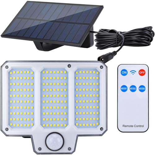 ALLOMN Solar-Außenleuchte, Einzelkopf 210 LEDs Solar mit 1 Bewegungssensor, IP44 Wasserdichte Sicherheits-Flutlichter mit Fernbedienung 3 Modi LED-Flutlichter im Freien für Zuhause im Freien ALLOMN Solar-Außenleuchte, Einzelkopf 210 LEDs Solar mit 1 Bewegungssensor, IP44 Wasserdichte Sicherheits-Flutlichter mit Fernbedienung 3 Modi LED-Flutlichter im Freien für Zuhause im Freien von ALLOMN