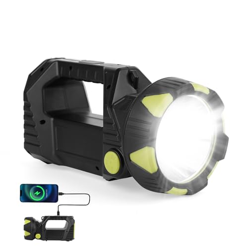 ALLOMN Wiederaufladbare LED-Taschenlampe, Superhelle Handheld LED Taschenlampe mit 8 Modi, Tragbare Suchscheinwerfer Taschenlampe Laterne, Leistungsstarkes Camping Arbeitsleuchte für Outdoor Wandern von ALLOMN