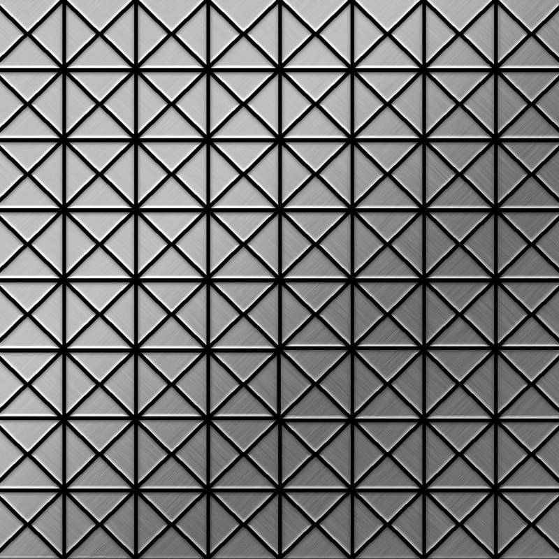 ALLOY Mosaik Fliese Massiv Metall Edelstahl Gebürstet Grau 1,6mm Stark Deco-s-s-b 1 Paket mit 10 Matten 0,92 m2 Grau von ALLOY