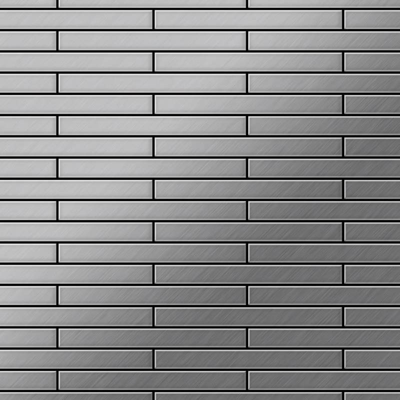 ALLOY Mosaik Fliese Massiv Metall Edelstahl Gebürstet Grau 1,6mm Stark Deedee-s-s-b 1 Paket mit 10 Matten 0,63 m2 Grau von ALLOY